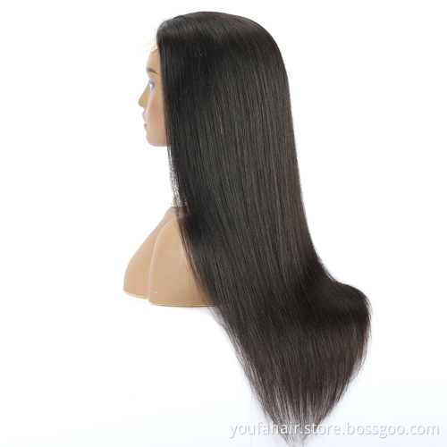 Wholesale 150 Density Hd Lace Front Wig Straight Brazilian Virgin Hair Transparent Lace Closure Human Hair Wigs for Black Women